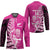 New Zealand Silver Fern Rugby Custom Hockey Jersey All Black Maori Pattern Pink - Polynesian Pride