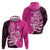 New Zealand Silver Fern Rugby Custom Hoodie All Black Maori Pattern Pink - Polynesian Pride