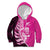 New Zealand Silver Fern Rugby Custom Kid Hoodie All Black Maori Pattern Pink - Polynesian Pride