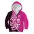 New Zealand Silver Fern Rugby Custom Kid Hoodie All Black Maori Pattern Pink - Polynesian Pride