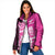 New Zealand Silver Fern Rugby Custom Padded Jacket All Black Maori Pattern Pink - Polynesian Pride