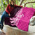 New Zealand Silver Fern Rugby Custom Quilt All Black Maori Pattern Pink - Polynesian Pride
