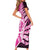 New Zealand Silver Fern Rugby Custom Short Sleeve Bodycon Dress All Black Maori Pattern Pink - Polynesian Pride
