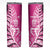 New Zealand Silver Fern Rugby Custom Skinny Tumbler All Black Maori Pattern Pink - Polynesian Pride