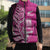 New Zealand Silver Fern Rugby Custom Sleeveless Puffer Jacket All Black Maori Pattern Pink - Polynesian Pride