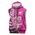 New Zealand Silver Fern Rugby Custom Sleeveless Zip Hoodie All Black Maori Pattern Pink - Polynesian Pride