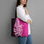 New Zealand Silver Fern Rugby Custom Tote Bag All Black Maori Pattern Pink - Polynesian Pride