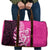 New Zealand Silver Fern Rugby Custom Travel Bag All Black Maori Pattern Pink - Polynesian Pride
