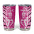 New Zealand Silver Fern Rugby Custom Tumbler Cup All Black Maori Pattern Pink - Polynesian Pride