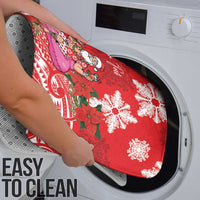 Personalized Hawaii Christmas Bathroom Set Mele Kalikimaka Chilling Shaka Santa Flamingo - Polynesian Pride