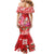 Personalized Hawaii Christmas Family Matching Mermaid Dress and Hawaiian Shirt Mele Kalikimaka Chilling Shaka Santa Flamingo - Polynesian Pride