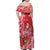 Personalized Hawaii Christmas Family Matching Off Shoulder Maxi Dress and Hawaiian Shirt Mele Kalikimaka Chilling Shaka Santa Flamingo - Polynesian Pride