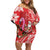 Personalized Hawaii Christmas Family Matching Off Shoulder Short Dress and Hawaiian Shirt Mele Kalikimaka Chilling Shaka Santa Flamingo - Polynesian Pride