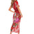 Personalized Hawaii Christmas Family Matching Short Sleeve Bodycon Dress and Hawaiian Shirt Mele Kalikimaka Chilling Shaka Santa Flamingo - Polynesian Pride