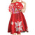 Personalized Hawaii Christmas Kid Short Sleeve Dress Mele Kalikimaka Chilling Shaka Santa Flamingo - Polynesian Pride