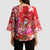 Personalized Hawaii Christmas Kimono Sleeve Blouse Mele Kalikimaka Chilling Shaka Santa Flamingo - Polynesian Pride