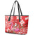 Personalized Hawaii Christmas Leather Tote Bag Mele Kalikimaka Chilling Shaka Santa Flamingo - Polynesian Pride