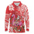 Personalized Hawaii Christmas Long Sleeve Polo Shirt Mele Kalikimaka Chilling Shaka Santa Flamingo - Polynesian Pride