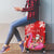 Personalized Hawaii Christmas Luggage Cover Mele Kalikimaka Chilling Shaka Santa Flamingo - Polynesian Pride