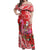Personalized Hawaii Christmas Off Shoulder Maxi Dress Mele Kalikimaka Chilling Shaka Santa Flamingo - Polynesian Pride
