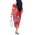 Personalized Hawaii Christmas Off The Shoulder Long Sleeve Dress Mele Kalikimaka Chilling Shaka Santa Flamingo - Polynesian Pride