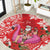 Personalized Hawaii Christmas Round Carpet Mele Kalikimaka Chilling Shaka Santa Flamingo - Polynesian Pride