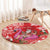 Personalized Hawaii Christmas Round Carpet Mele Kalikimaka Chilling Shaka Santa Flamingo - Polynesian Pride