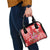 Personalized Hawaii Christmas Shoulder Handbag Mele Kalikimaka Chilling Shaka Santa Flamingo - Polynesian Pride