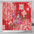 Personalized Hawaii Christmas Shower Curtain Mele Kalikimaka Chilling Shaka Santa Flamingo - Polynesian Pride