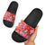 Personalized Hawaii Christmas Slide Sandals Mele Kalikimaka Chilling Shaka Santa Flamingo - Polynesian Pride