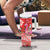 Personalized Hawaii Christmas Tumbler With Handle Mele Kalikimaka Chilling Shaka Santa Flamingo - Polynesian Pride
