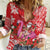 Personalized Hawaii Christmas Women Casual Shirt Mele Kalikimaka Chilling Shaka Santa Flamingo - Polynesian Pride