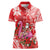 Personalized Hawaii Christmas Women Polo Shirt Mele Kalikimaka Chilling Shaka Santa Flamingo - Polynesian Pride