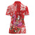 Personalized Hawaii Christmas Women Polo Shirt Mele Kalikimaka Chilling Shaka Santa Flamingo - Polynesian Pride