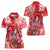 Personalized Hawaii Christmas Women Polo Shirt Mele Kalikimaka Chilling Shaka Santa Flamingo - Polynesian Pride