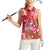 Personalized Hawaii Christmas Women Sleeveless Polo Shirt Mele Kalikimaka Chilling Shaka Santa Flamingo - Polynesian Pride