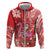 Personalized Hawaii Christmas Zip Hoodie Mele Kalikimaka Chilling Shaka Santa Flamingo - Polynesian Pride
