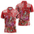 Personalized Hawaii Christmas Zipper Polo Shirt Mele Kalikimaka Chilling Shaka Santa Flamingo - Polynesian Pride
