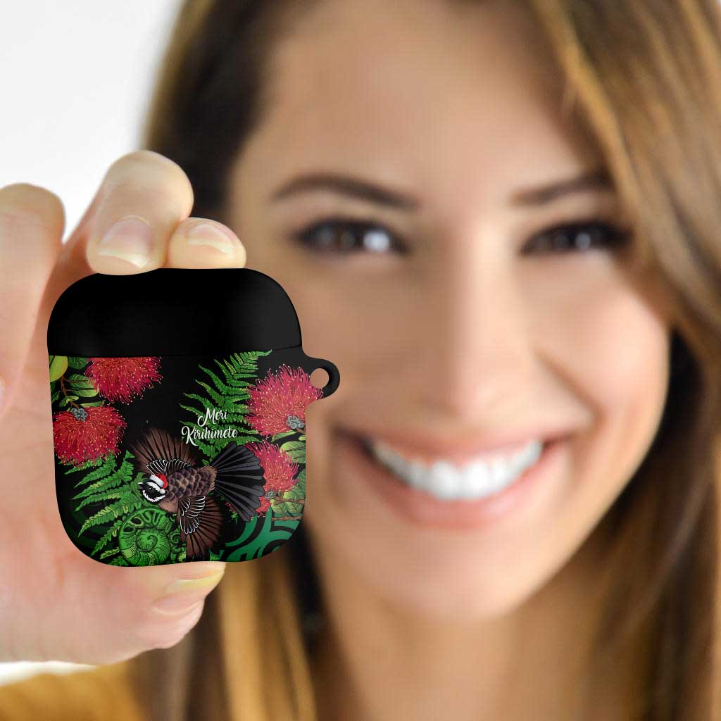 Meri Kirihimete New Zealand AirPods Case Piwakawaka Koru Fern Mix Pohutukawa - Polynesian Pride