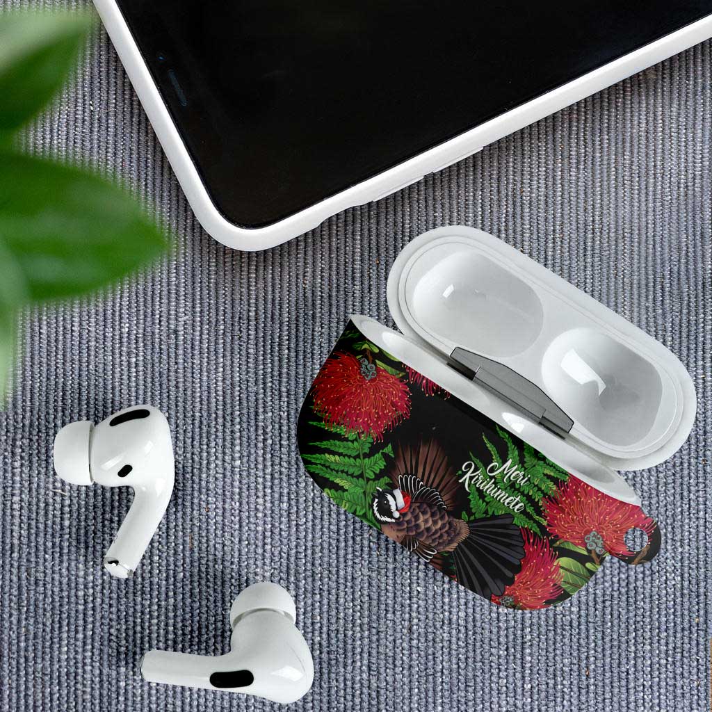 Meri Kirihimete New Zealand AirPods Case Piwakawaka Koru Fern Mix Pohutukawa - Polynesian Pride