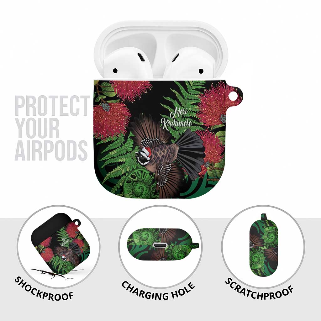 Meri Kirihimete New Zealand AirPods Case Piwakawaka Koru Fern Mix Pohutukawa - Polynesian Pride