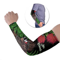 Meri Kirihimete New Zealand Arm Sleeves Piwakawaka Koru Fern Mix Pohutukawa - Polynesian Pride