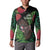Meri Kirihimete New Zealand Button Sweatshirt Piwakawaka Koru Fern Mix Pohutukawa - Polynesian Pride