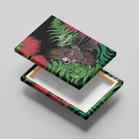 Meri Kirihimete New Zealand Canvas Wall Art Piwakawaka Koru Fern Mix Pohutukawa - Polynesian Pride
