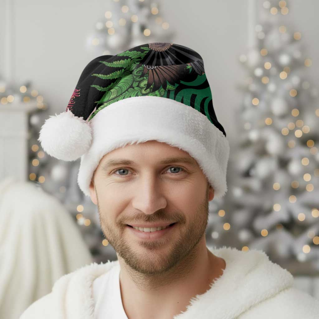 Meri Kirihimete New Zealand Christmas Santa Hat Piwakawaka Koru Fern Mix Pohutukawa - Polynesian Pride
