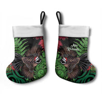 Meri Kirihimete New Zealand Christmas Stocking Piwakawaka Koru Fern Mix Pohutukawa - Polynesian Pride