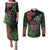 Meri Kirihimete New Zealand Couples Matching Puletasi and Long Sleeve Button Shirt Piwakawaka Koru Fern Mix Pohutukawa - Polynesian Pride