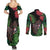Meri Kirihimete New Zealand Couples Matching Summer Maxi Dress and Long Sleeve Button Shirt Piwakawaka Koru Fern Mix Pohutukawa - Polynesian Pride