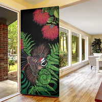 Meri Kirihimete New Zealand Door Cover Piwakawaka Koru Fern Mix Pohutukawa - Polynesian Pride