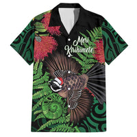 Meri Kirihimete New Zealand Family Matching Off Shoulder Maxi Dress and Hawaiian Shirt Piwakawaka Koru Fern Mix Pohutukawa - Polynesian Pride